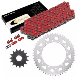 Caltric Red Drive Chain And Sprocket Kit for Yamaha Tt500 1976-1981