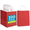 BagDream BagDream 100Pack 10x5x13 Red Paper Bags with Handles Bulk