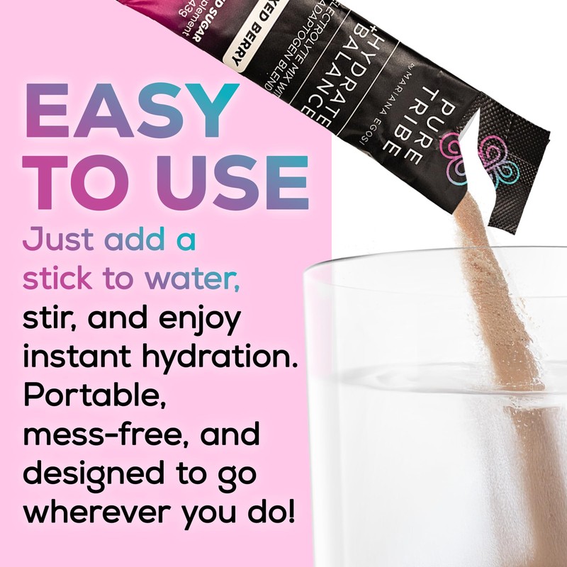 PURE TRIBE Electrolytes Powder Packets - Sugar Free Hydration Powder