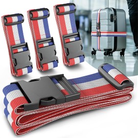 Luggage Strap Set of 4 – Suitcase Straps Safe & Eye-catching – Luggage Strap with Name Tags – Luggage Strap – Colourful