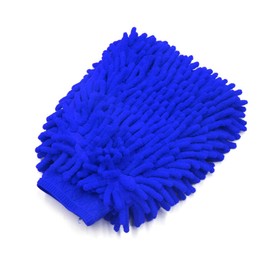 uxcell Blue Microfiber Chenille Washing Cleaning Glove Mitten Universal for Car Vehicle Body