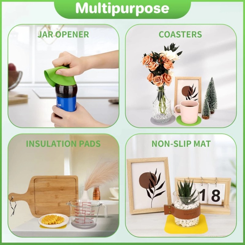 Kitchen 6 Pack Rubber Jar Lid Opener Gripper Pads for