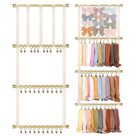 POVETIRE Headband Holder Hair Bows Organizer for Girls,Baby Headbands Hair Accessories Organizer Storage Headband Wall Hanging Decor for Nursery Toddler Girls Room (Style-6)