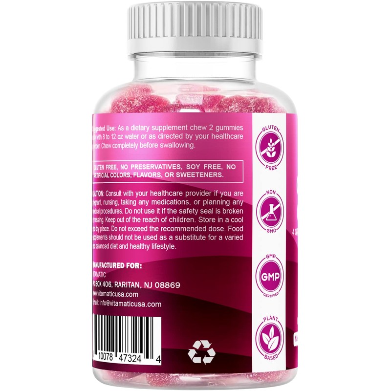 Vitamatic Glucose Chweble Gummies - 60 Count - Natural Raspberry