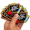 2.6"x1.8" 12pcs Black to School ABC Black Board Patch Iron