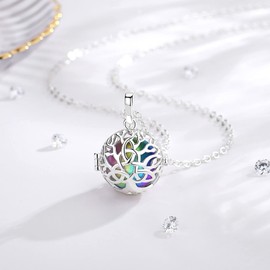 EUDORA Urn Necklace for Ashes for Women, Ash Pendant for Human Dog Cat Ashes, Celtic Knot Tree of Life Necklace for Ashes of Loved One Mom Dad Grandma Pet Cremation Souvenir Jewelry for Funeral