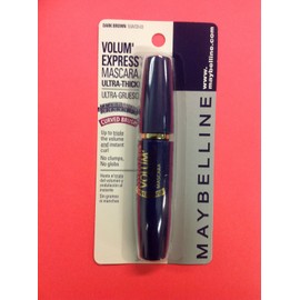 Maybelline New York 3 X Maybelline Volum' Express Curved Brush Mascara DARK BROWN NEW.