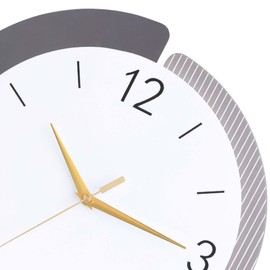 Rulart Wall Clock,Decor Modern Silent Wall Clock for Living Room,Kitchen Bedroom Decorative Big Wall Clock Non Ticking Battery Operated Quartz Wall Clocks,Metal and MDF Material,13.4x19inch