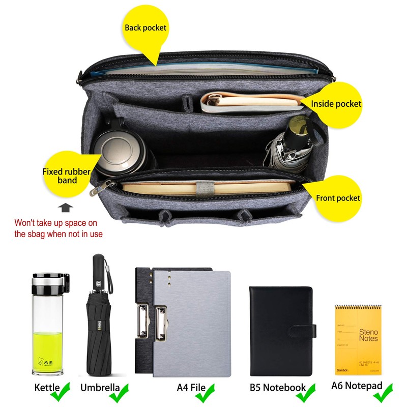 APSOONSELL Backpack Organizer Insert, Felt Bag Organizer for Backpack Rucksack