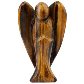 mookaitedecor Fengshui Gemstone Guardian Angel Figurine, Hand Carved Healing Stone Decorative Angel Statue Embellishments Reiki Decoration