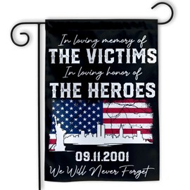 MAIANEY (12"x18") 9/11 Never Forget Garden Flag 9/11 Remembrance Garden Flag American Patriot Day Flag Freedom Isn't Free September 11 2001 Gifts Outside Decorations Yard Patio Porch Double Sided