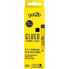 Got2b Gel fijador para cejas y bordes, GLUED, resistente al agua, ultra fijación, fórmula vegana sin sulfatos siliconas ni parábenos, 16ml.