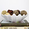 Clam Shell Dish White Ceramic Textured Display Coastal Nautical Decorative