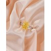 PAFIDDY Yellow Stone Ring Cushion Cut 4.5 Carat Cubic Zirconia,