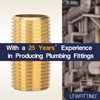 LTWFITTING Brass Pipe 1-1/2" Long Nipple Fitting 1/2 Male NPT