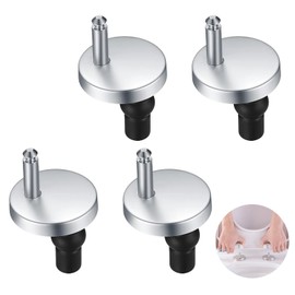 4 Pack Toilet Seat Hinges Fixings for WC Toilet Blind Holes - Quick Release, Universal Toilet Seat Fixings, Grey Stainless Steel Fittings