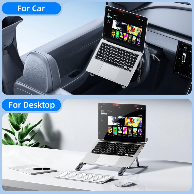 Angle Adjustable Car Steering Wheel Laptop Holder,Foldable Laptop Stand for