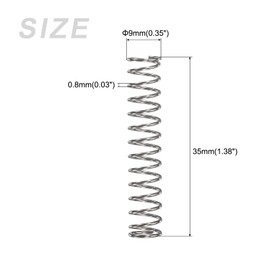 METALLIXITY Compression Springs (0.8x9mm OD,35mm Free Length) 10Pcs, 304 Stainless Steel Extension Spring - for Shop Home Repairs, DIY Projects, Silver Tone