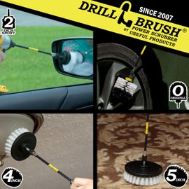 Tire Brushes for Cleaning Wheels - Automotive Interior Dusting Brush - Car Cleaning Kit/Interior Detailing Kit - Drill Brush - Car Cleaning Supplies - Inside Windshield Cleaning Tool - Drill Brush Set