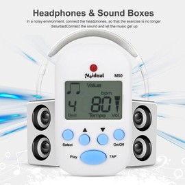 Mini Metronome, M50 LCD Digital Beat Tempo for Piano, Violin, Guitar, Trap Drum(White)
