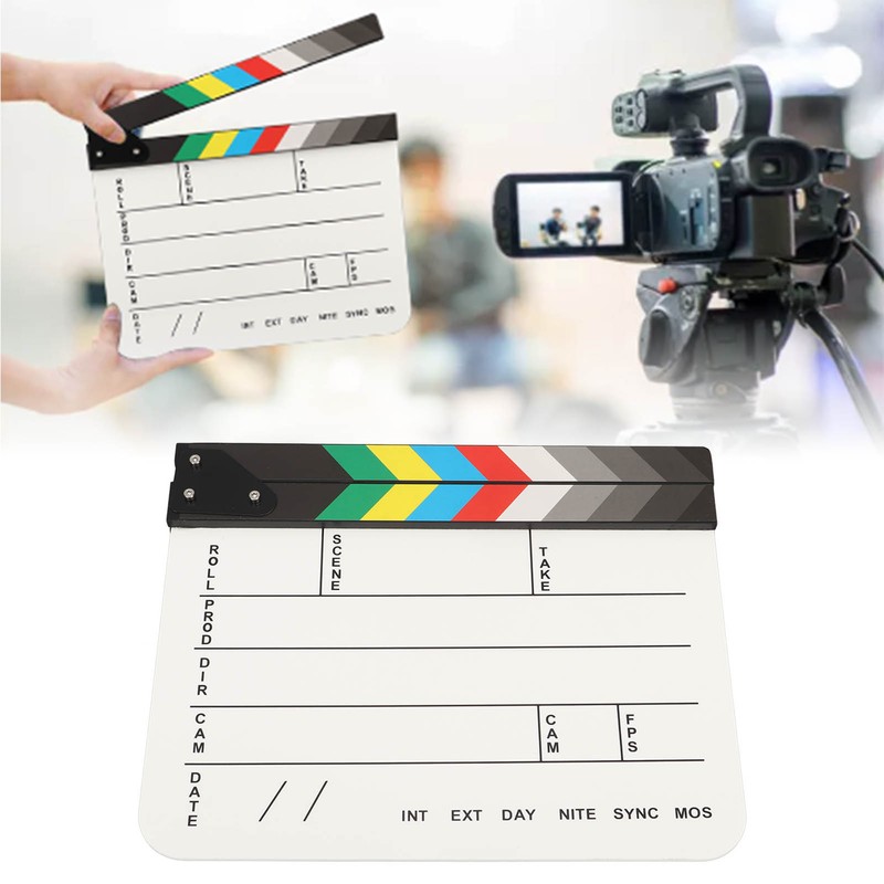 Acrylic Film Clapboard Professional Dry Erase Movie Props Clap Board