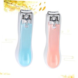 Healvian 2pcs Carbon Steel Nail Clipper Protective Sleeve Nail Trimming Kit for Men and Women and Cuticle Clippers Random