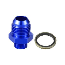 Hihaha Fuel Fitting with Washer/Inner Fuel Line Male Flare Adapter for Car/Durable Aluminum Alloy Metric M16x1.5 to 10AN Male Flare Adapter / 1 Set Blue