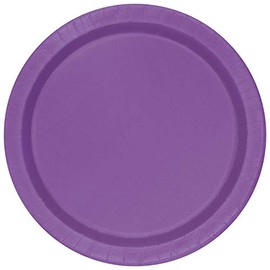 Unique 34474 tableware 7" Round Dessert Plates | Pretty Purple Color Theme | 8ct, Solid, Pack of 8