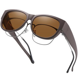 GEGURI Fit Over Glasses Sunglasses for Women Men, Narrow Cat Eye Sunglasses Polarized 100% UV400 Protection