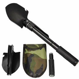 Survival Foldable Shovel Spade Outdoor Garden Camping Hiking Compass Pick Backpacking Fishing