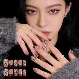 Domiya Nail Tips, 30 Pieces, Ballet, Autumn and Winter, Nail Tips, Very Short, Popular, Nail Stickers, Cute, False Nails, 3D Nails, Round Tip, Fashion, Wedding Nail Tip, Bride Nail (BY1943)