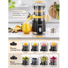 FOHERE Electric Citrus Juicer for Orange and Lemon