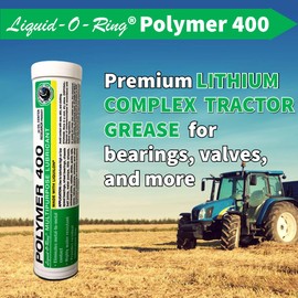 Liquid-O-Ring Polymer 400 Premium Tractor Grease (14oz) – Great for Bearings, Valves, and More - Made in The USA, Lithium-Complex Based, High-Temperature, Water-Repellent