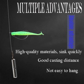 WJUAN Fishing Lead Sinker Dropshot Lead Set with Fishing Box 18 Leads 3.5 to 14 g for Drop Shot Fishing Drop Shot Rod Lead