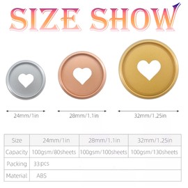 ITSYHPRO 33pcs Expansion Discbound Notebook System Heart Plastic Discs Book Binding Disc Binder Rings Planner Accessories(Mixed,1inch/24mm,33 Pieces)