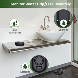 Water Leak Detector Sensor Alarm: Home Water Flooding Monitor Smart Sink Overflow Monitoring Adjustable Wet Moisture Alert Pipe Leakage Drip Detection Warning for Basement Floor (3 Sensor)
