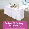WedDecor White Table Cloth Skirt, 6ft x 2.5ft Pleated Rectangle