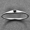 AVECON 925 Sterling Silver Simple Carve Heart Wedding Band Stackable