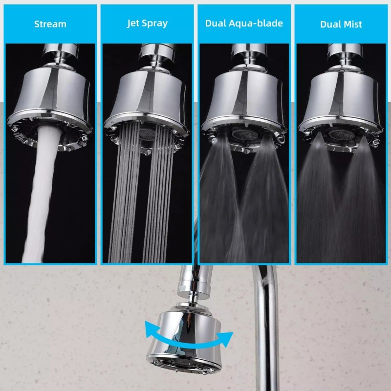 Hibbent Big Angle Swivel Sink Faucet Aerator,360 Degree Kitchen Sink