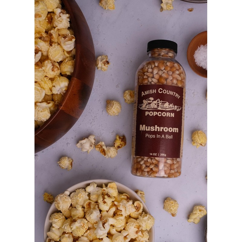 Amish Country Popcorn | 2-14 oz Bottles | Mushroom Popcorn