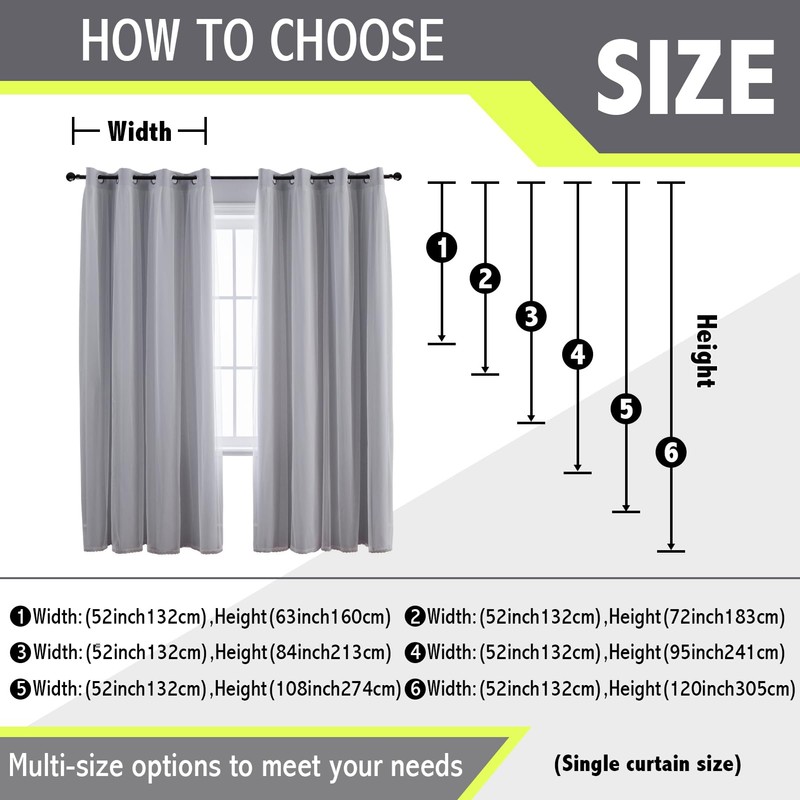 Anytime Home Curtains Blackout and Sheer Layered Solid Window Curtain