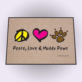 High Cotton Peace Love Paws Indoor/Outdoor Doormat