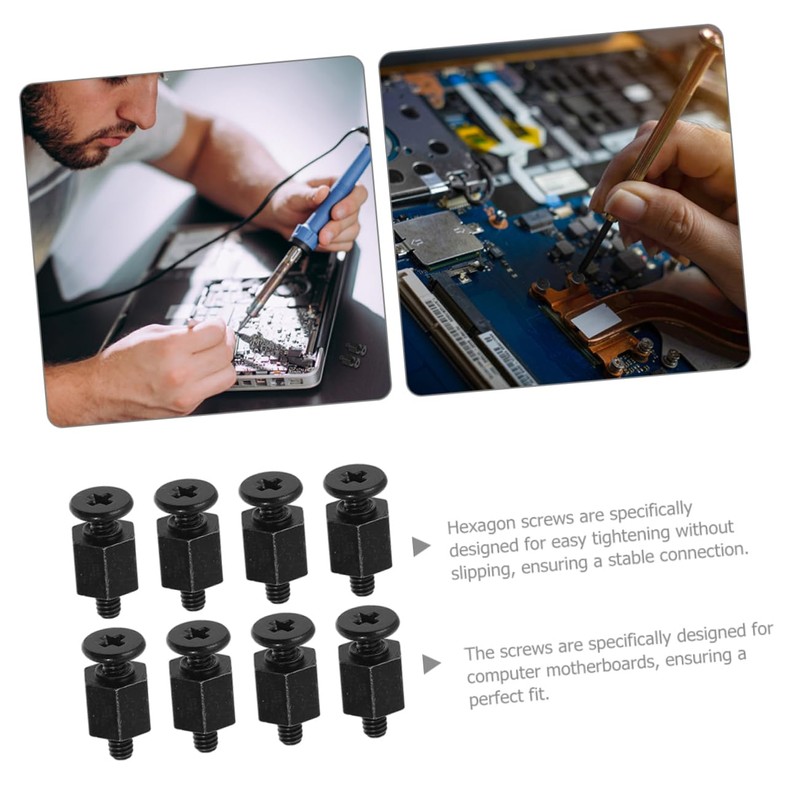 TEHAUX 8pcs SSD Motherboard Mounting Screws Head Computer Screws for
