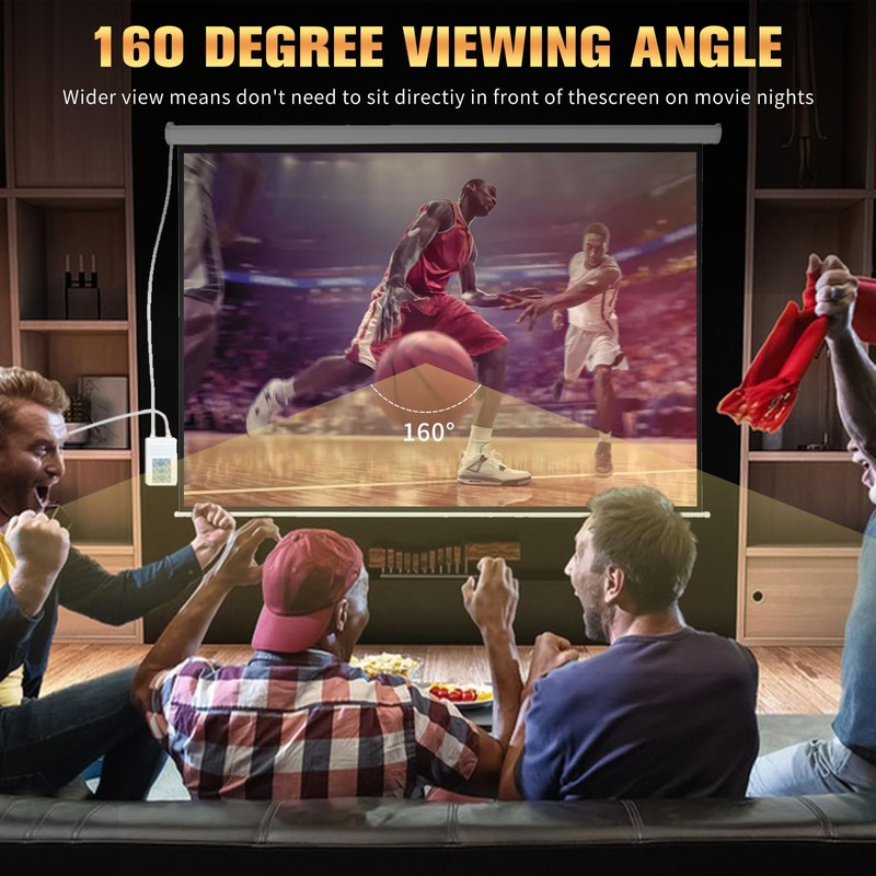 DINAH 72 Inch Electric Projector Screen with Remote, Automatic Air