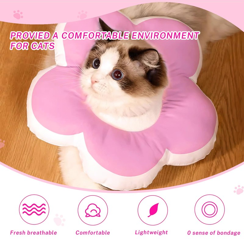 dellyy Protective Cat Collar (Pink, L)