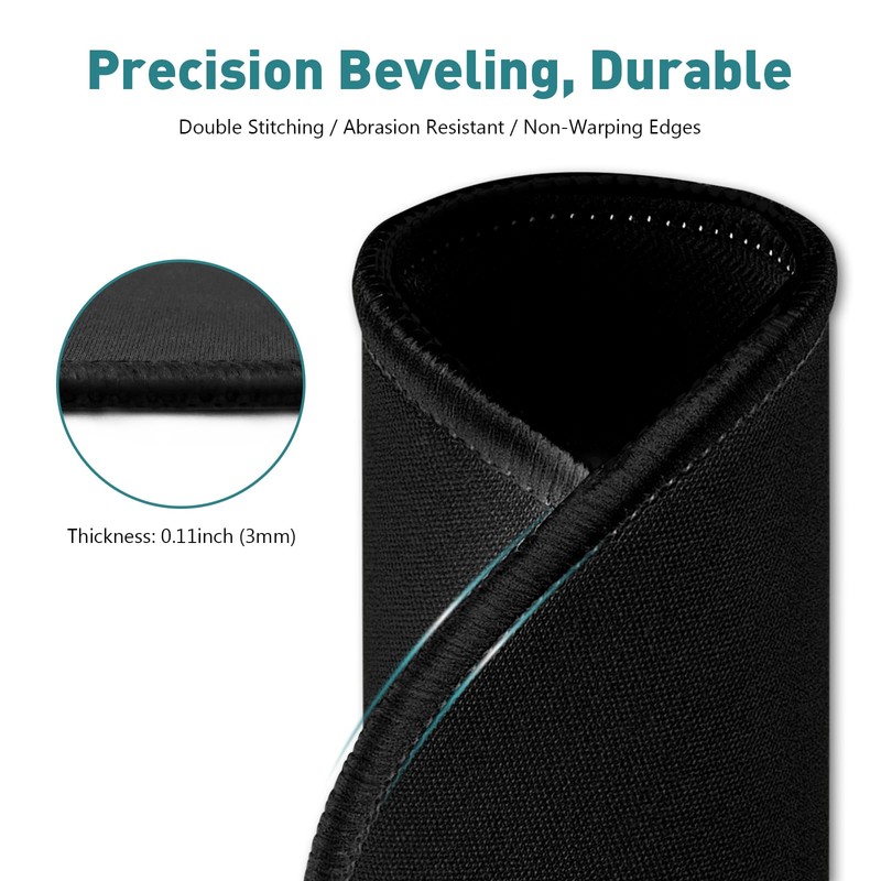 5-Pack Round Mouse Pads with Stitched Edge, Premium-Textured, Non-Slip, 8.7