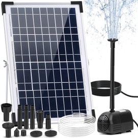 Solar Water Fountain Solar Powered Water Fountain 264GHP Solar Fountain Pump 12W 17V Solar Water Pump for Birdbath,Pond,Fish Tank,Waterfall,Garden Water Feature