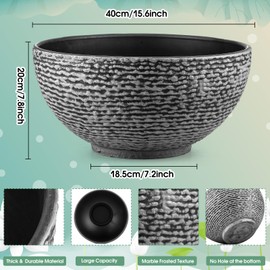 RimCereal 1 Pack Large Water Lily Planter Bowl, 16 Inch Lotus Flower Bowl Fit Hydroponic Succulent Planter Water Plant Container for Indoor Outdoor Garden Balcony Patio Fish Pond Bird Bath (Gray)