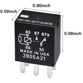 Relay G8V-RH-1C7T-R-DC12 (Set of 2) 12VDC 20A 5 Pins High-Performance Automotive Relay, Automotive Replacement Electrical System Relays Fuel Pump Relay - Compatible for GM Vehicles