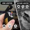 N/A Dual Arc Electric USB Rechargeable Plasma Windproof Flameless Lighter